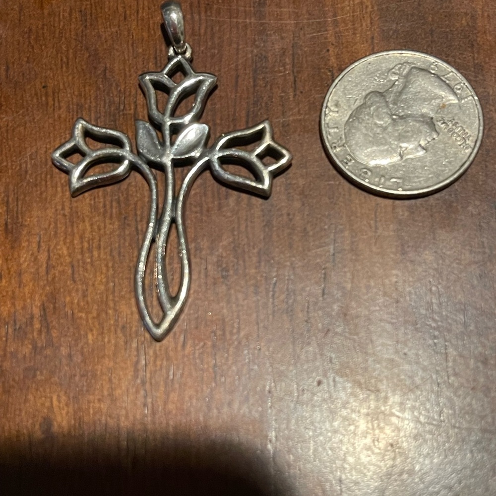 James Avery cross flower pendant retired